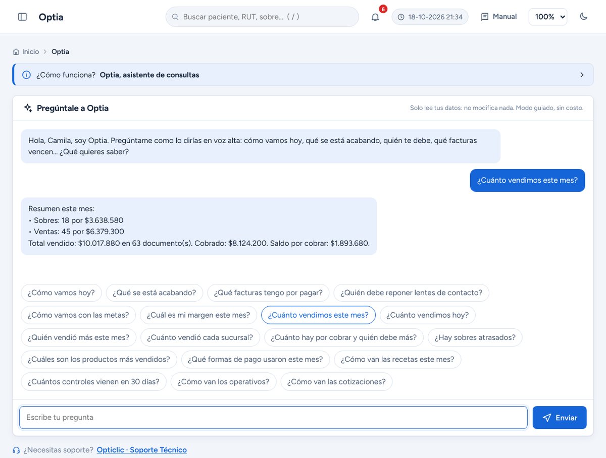 Optia, asistente de consultas de Opticlic
